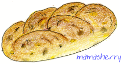 健康レシピの体に優しいおやつとパン：ソーセージとコーンの玄米パン