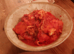 健康レシピ：イカと豚肉のトマト煮