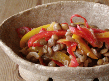 健康レシピ：レンズ豆とカラーピーマンのサラダ
