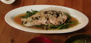 健康レシピ：鮭の豆豉蒸し