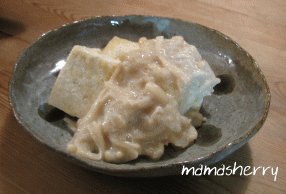 健康レシピの晩ごはん：豆腐ソテーゆずこしょう風味の豆乳ソース